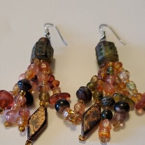 Vintage Multicolor Beaded Earrings